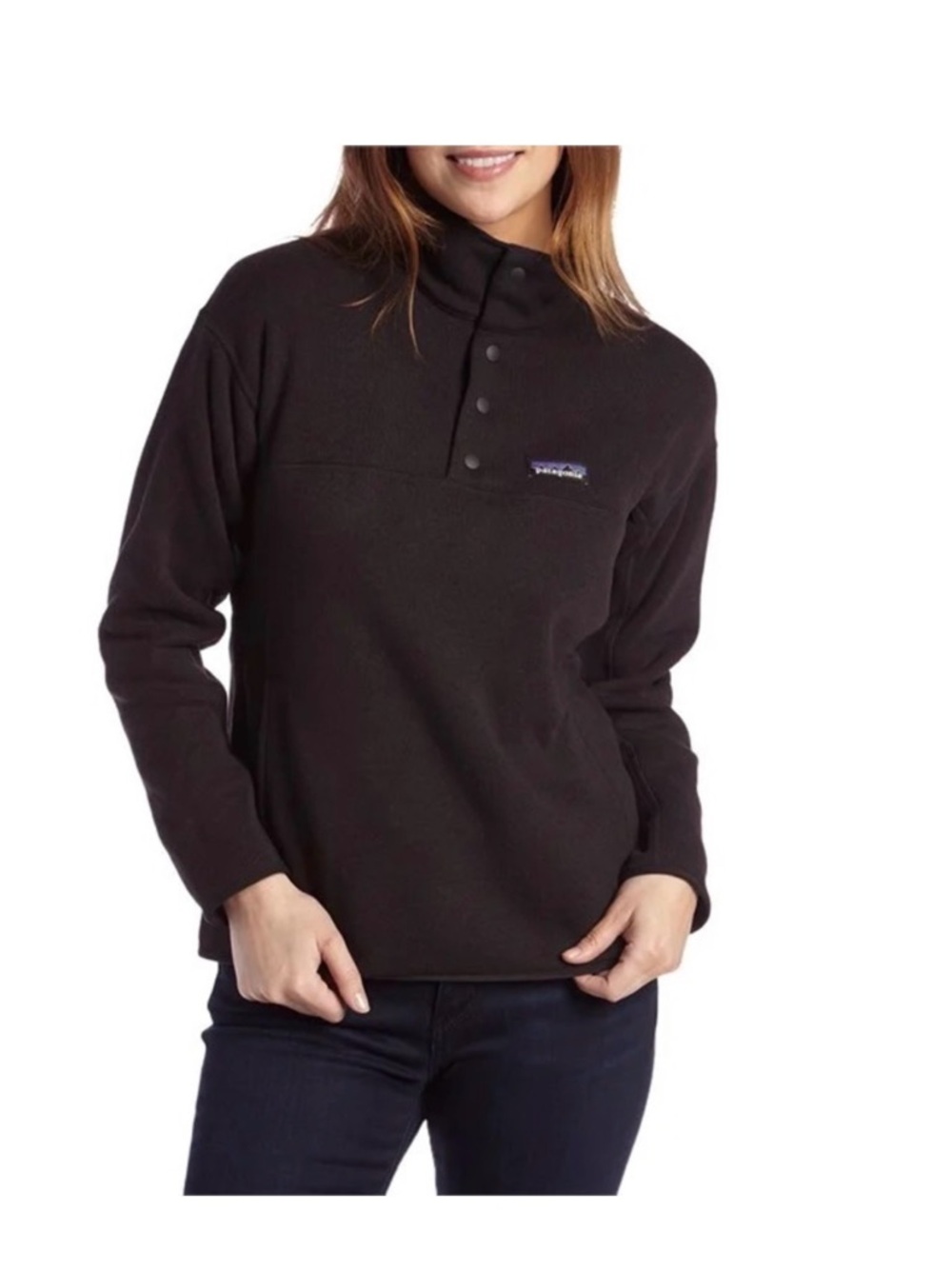 Patagonia Black Snap-Button Fleece Pullover